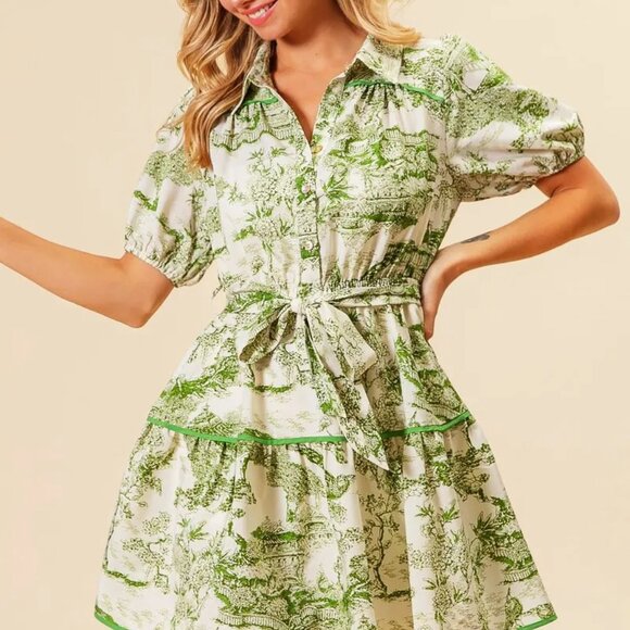 BiBi Woven Printed Tiered Dress - Picture 16 of 16